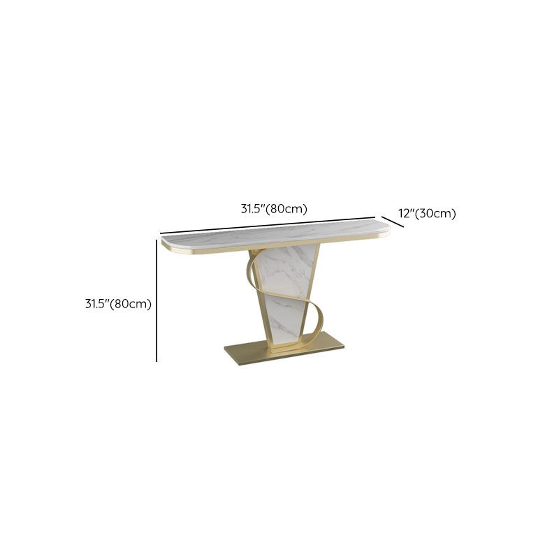 Glam Style Sofa Table Slate Top Console Accent Table for Entryway