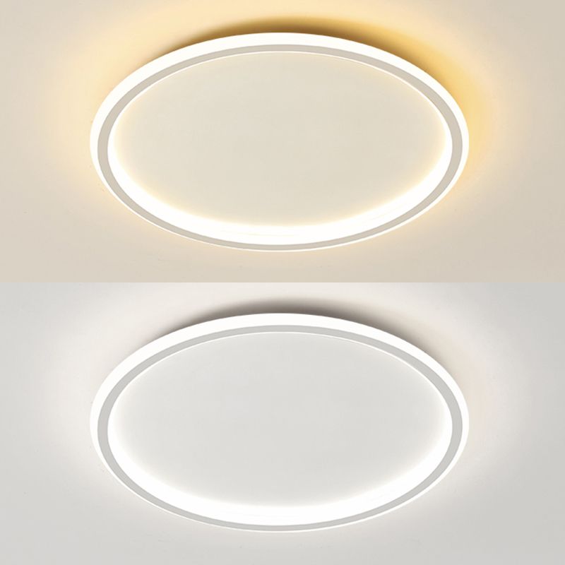 Lacquered Aluminium LED Flush Mount in Modern Simplicity Acrylic Circular Ceiling Light for Bedroom