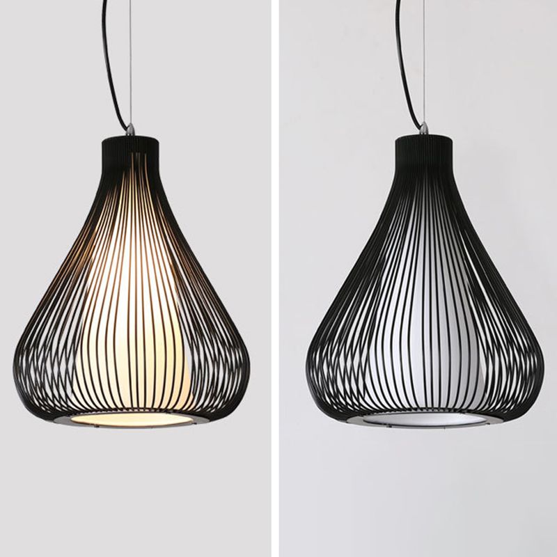 Onion Shape Hanging Pendant Light Modern Style Metal Pendant Lighting Fixture for Dinning Room