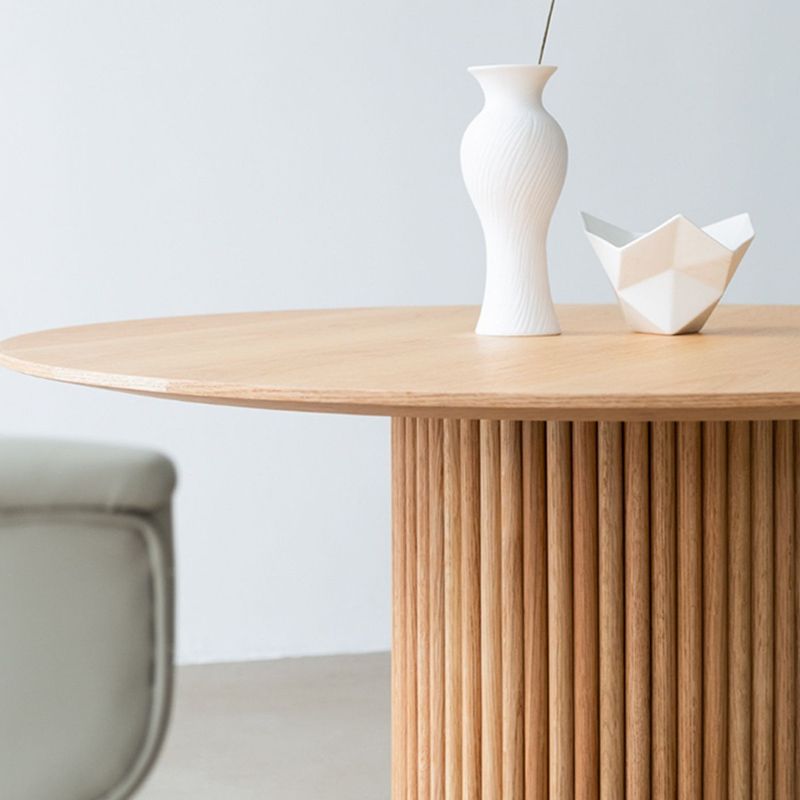 Solid Wood Dining Table Round Modern Pedestal Dining Table for Home Use