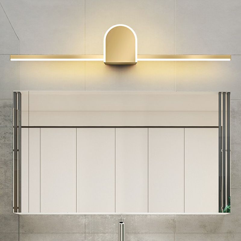 Éclairage de vanité LED linéaire en acrylique Éclairage mural de finition or finale pour salle de bain