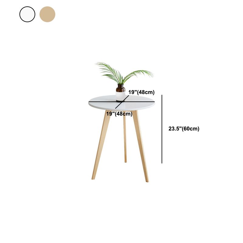 Contemporary Style Side End Table Wooden 3 Legs Round Sofa Side Accent Table