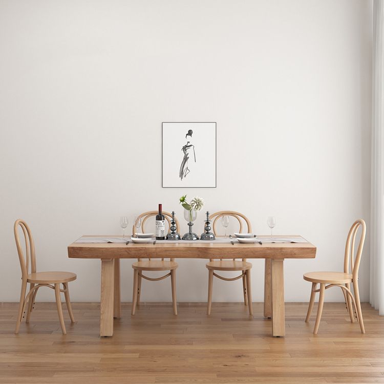 Pine Wood Dining Table Traditional Luxury Dining Table with 4 Legs