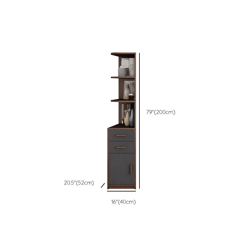Hinged Wardrobe Cabinet Contemporary Wardrobe Closet with Garment Rod