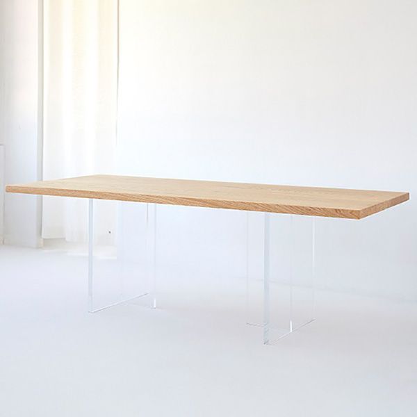 Simplicity Style Dinette Table Rectangle Solid Wood Dining Room Table in Brown