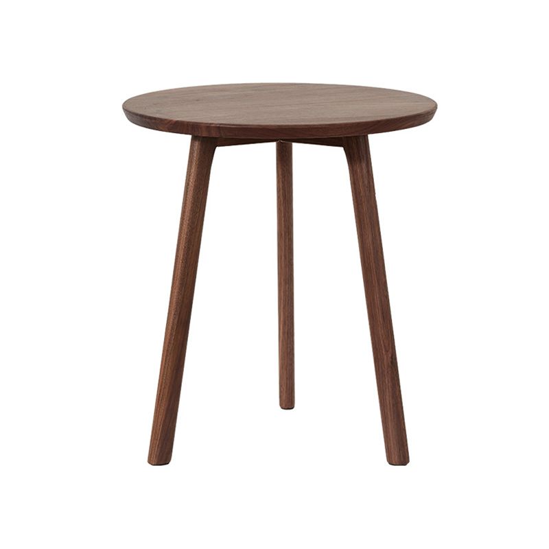 Contemporary End Table Solid Wood Brown Living Room Side Table