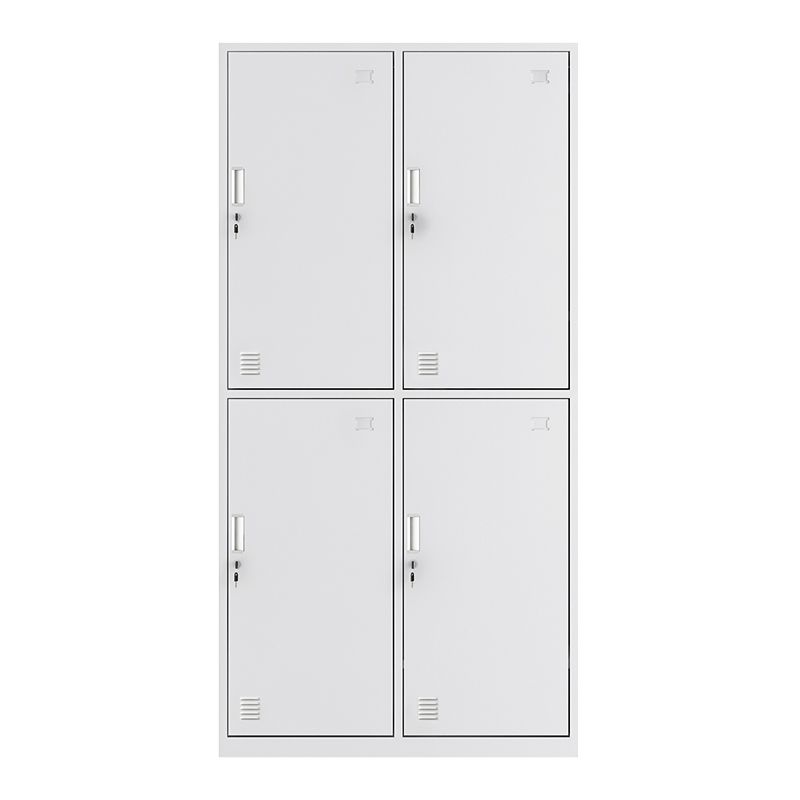 Contemporary Style Wardrobe Armoire White Color Steel Wardrobe Closet with Locks