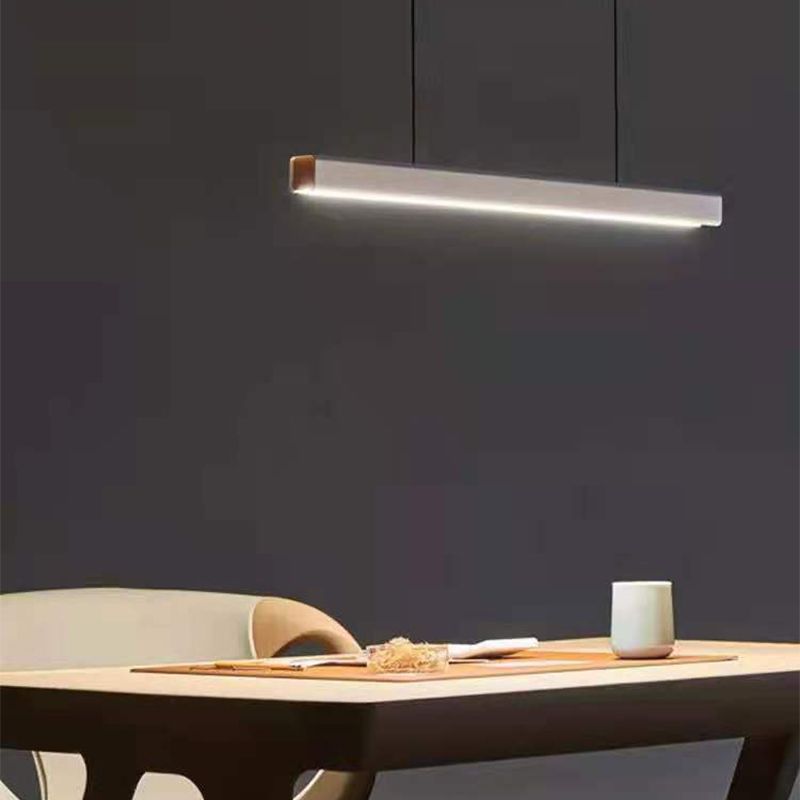 Einfacher Stil Rechteckinsel Island Kronleuchter 1-Kopf-LED-Anhängerbeleuchtung mit Acrylschatten