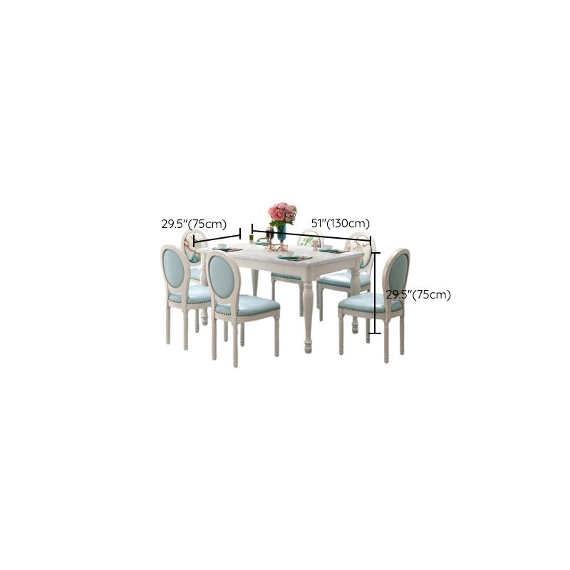 Rectangle Marble Table White Dining Table for Kitchen Dining Room