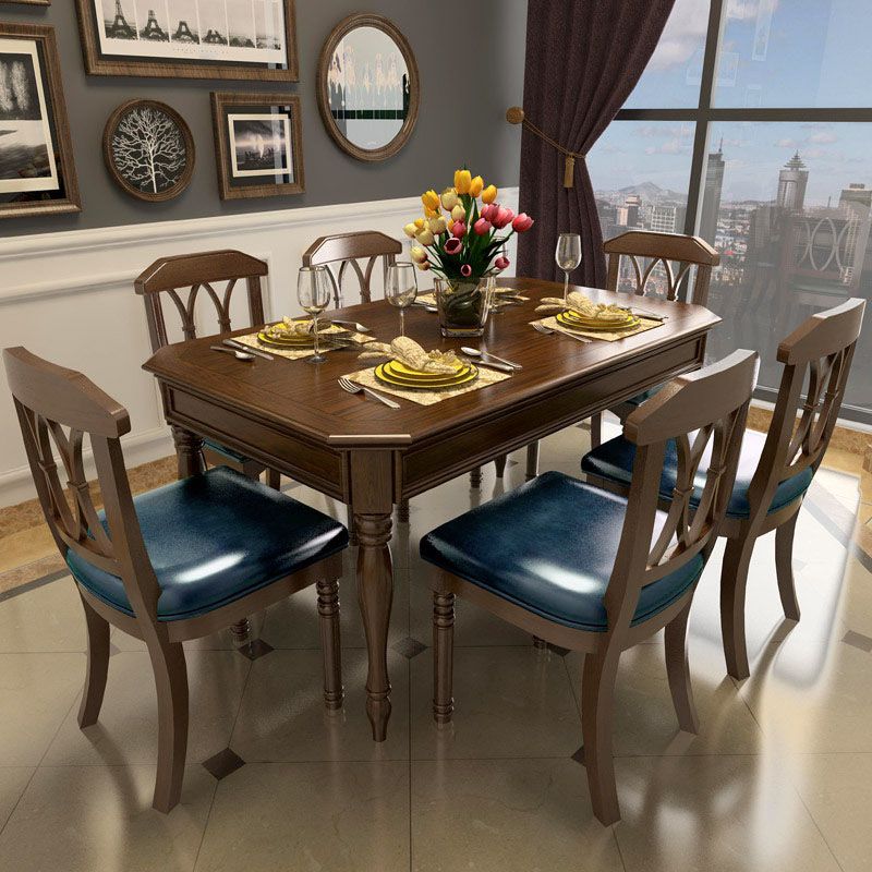4 Legs Furniture Rectangle Solid Wood Dining Table for Dining Room