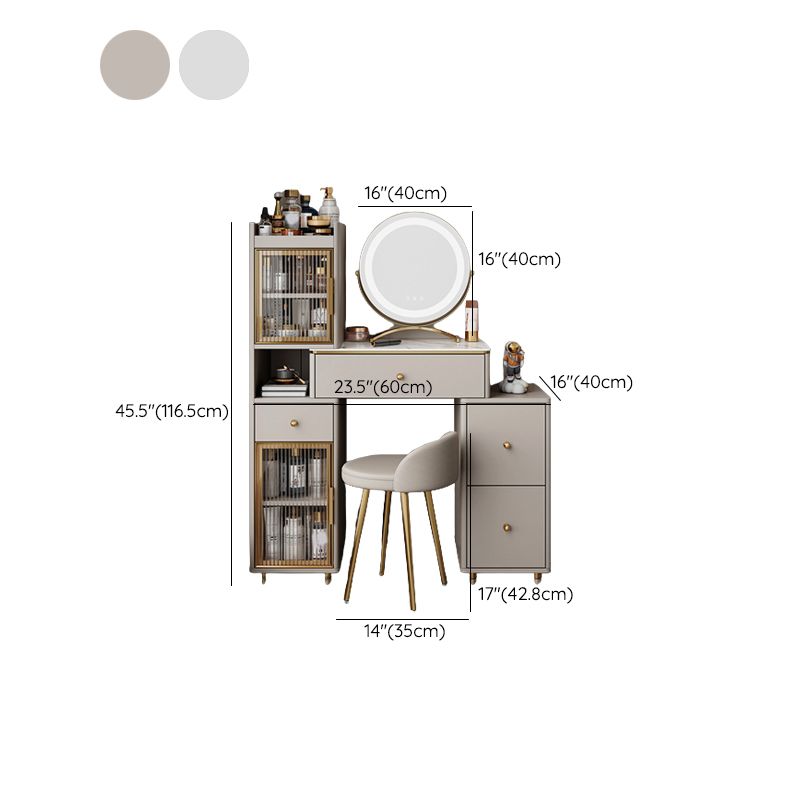 15" Wide Glam Vanity Table White Wooden Make-up Vanity with Drawer