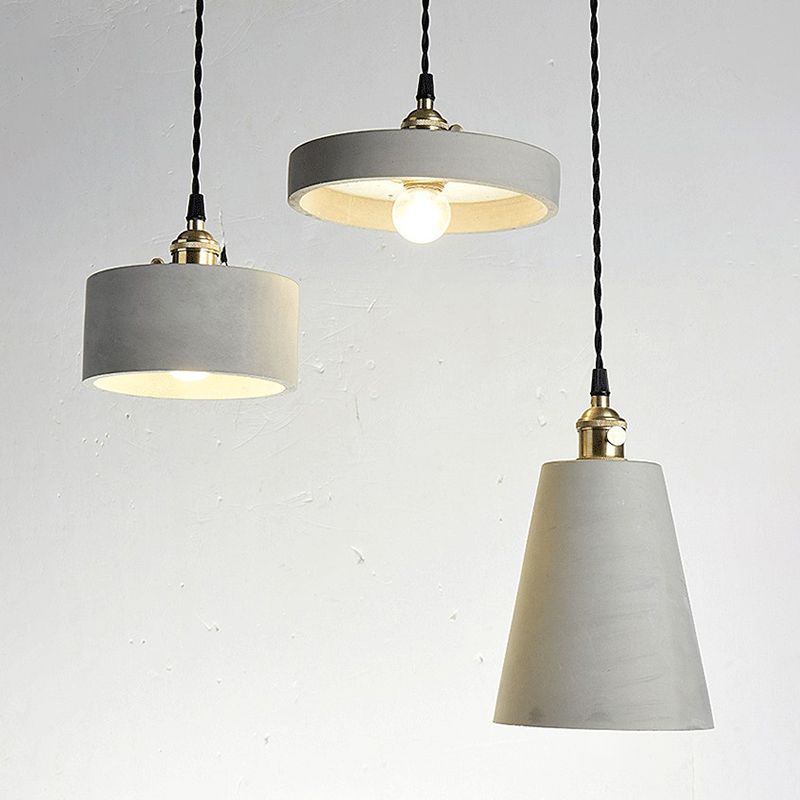 Contemporary Style Creative Cement Hanging Light Geometric Modeling 1-Light Pendant Lamp for Bedroom