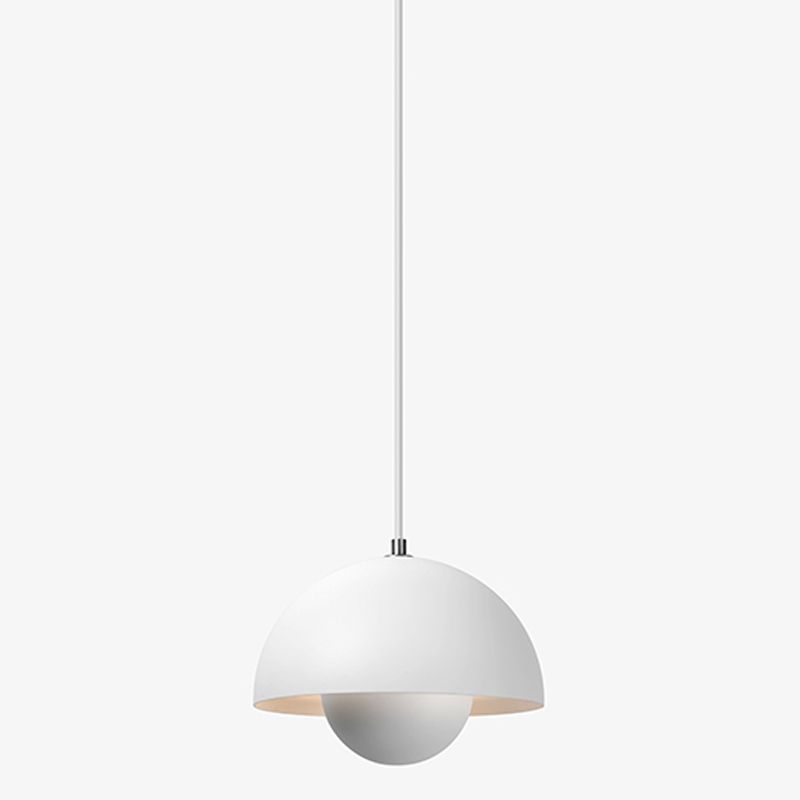 Lampe de suspension hémisphérique de fer à pendentif en fer à pendentif macaron nordique moderne pour espaces intérieurs