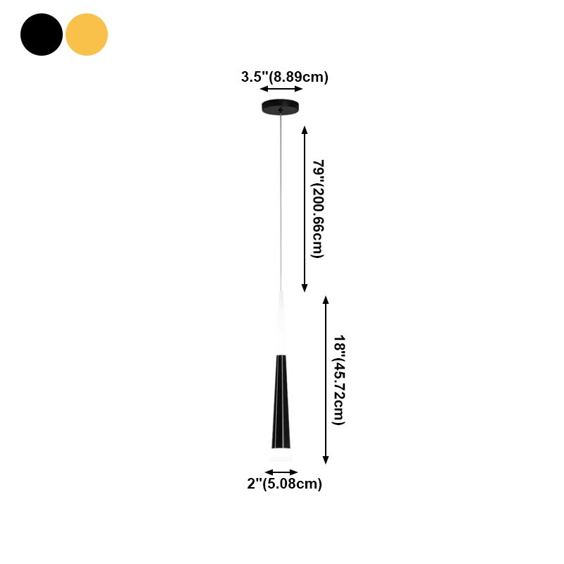 Éclairage pendentif contemporain LED suspendue avec une teinte acrylique pour la salle à manger