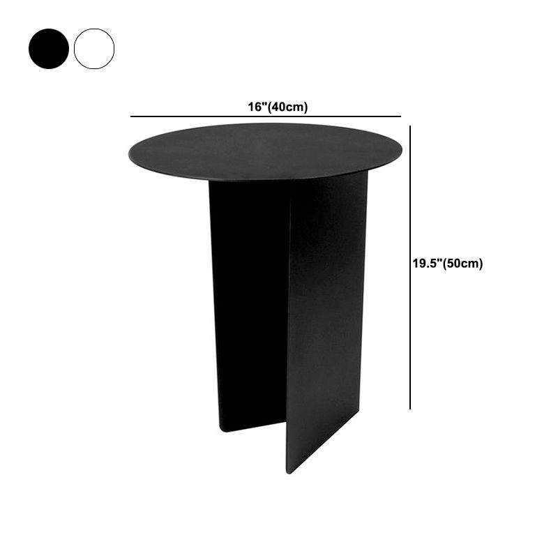 Mid-Century Metal Round /square Top Side Table 19.6" Tall Abstract End Table