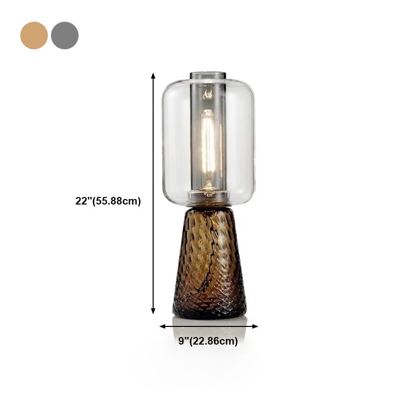 1 lampe de table de nuit géométrique légère lampe de table en verre de style moderne