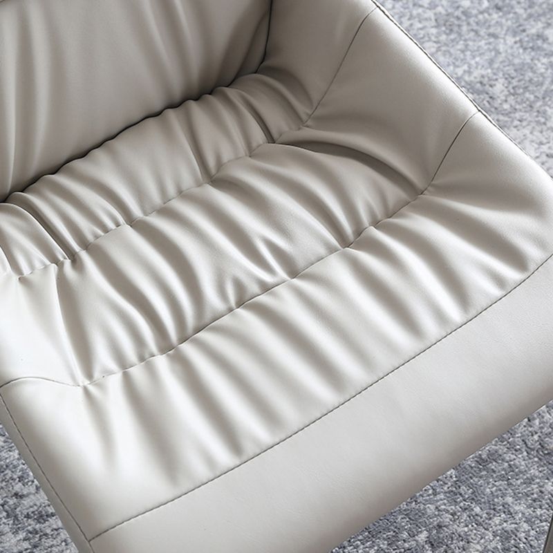 White Upholstered Dining Chair Contemporary Kitchen Dining Armless Chair