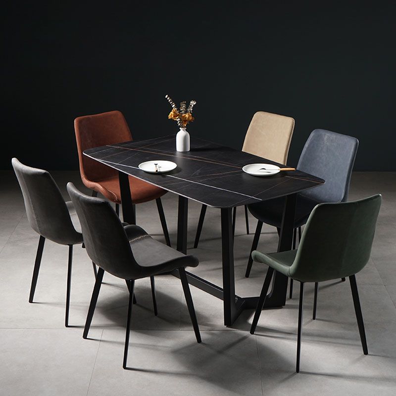 Chaises de style contemporain pour manger des chaises latérales sans bras avec des jambes en métal pour la cuisine