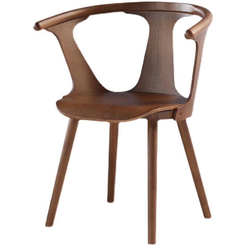 Solid Wood Side Chair Fixed Back Lounge Chair for Living Room