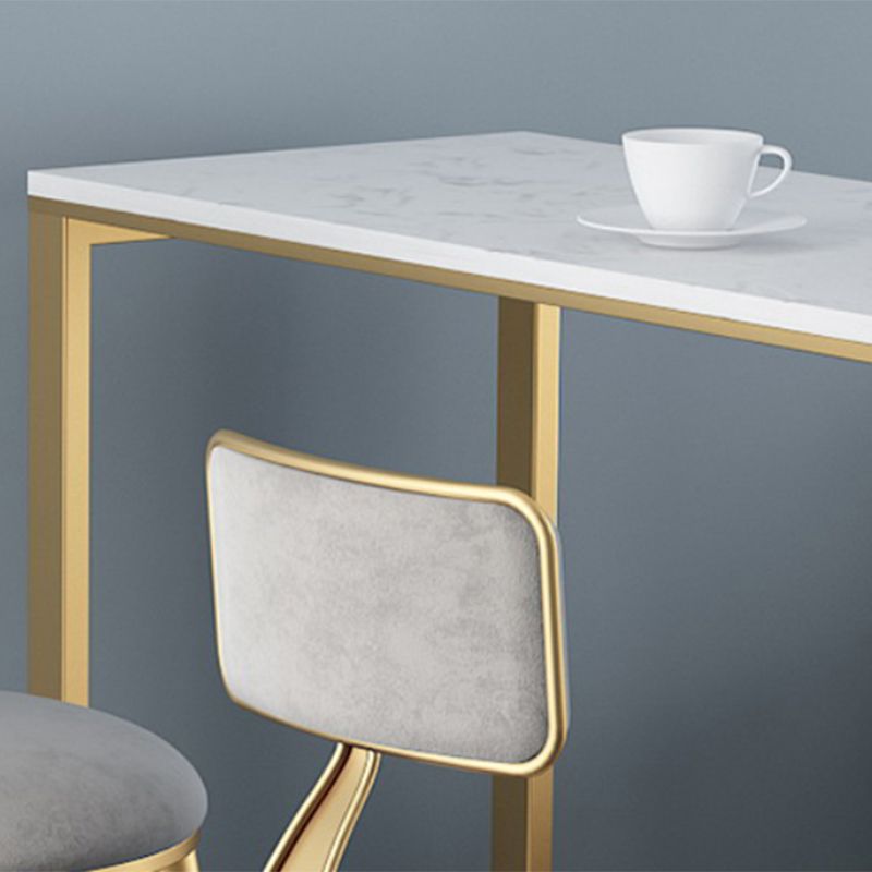 Glam Faux Marble Bar Table 1/2/3 Pieces Rectangle Counter Table