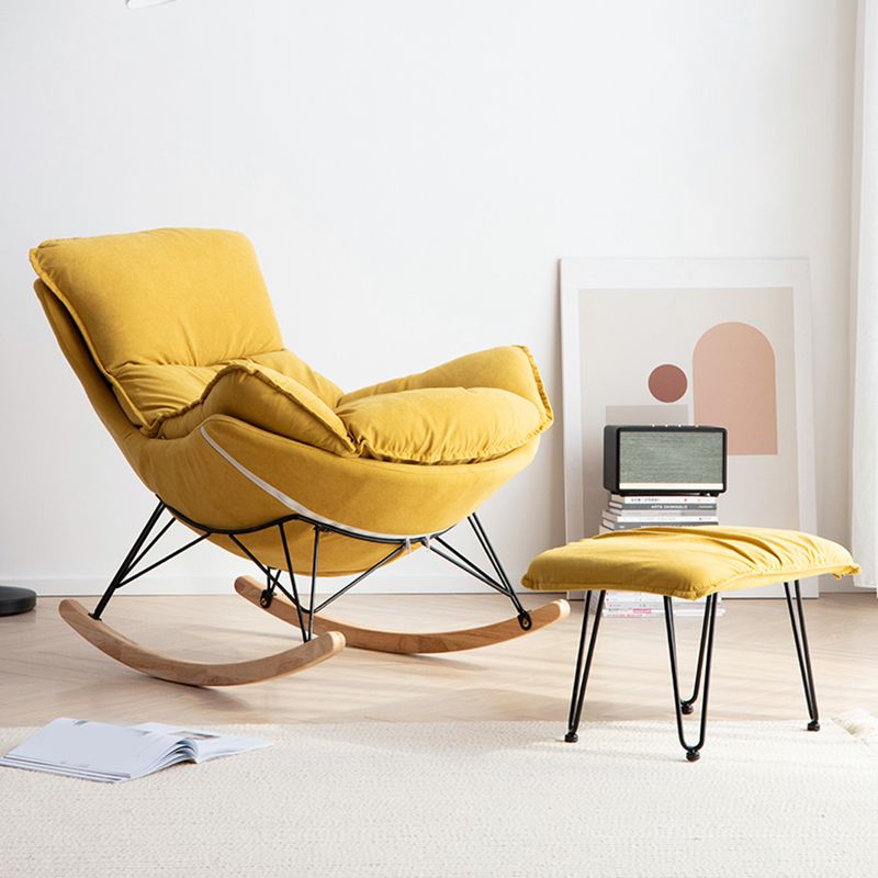 Modern Cushions Rocker Chair Metal Frame Spindle Rocker Chair with Ottoman
