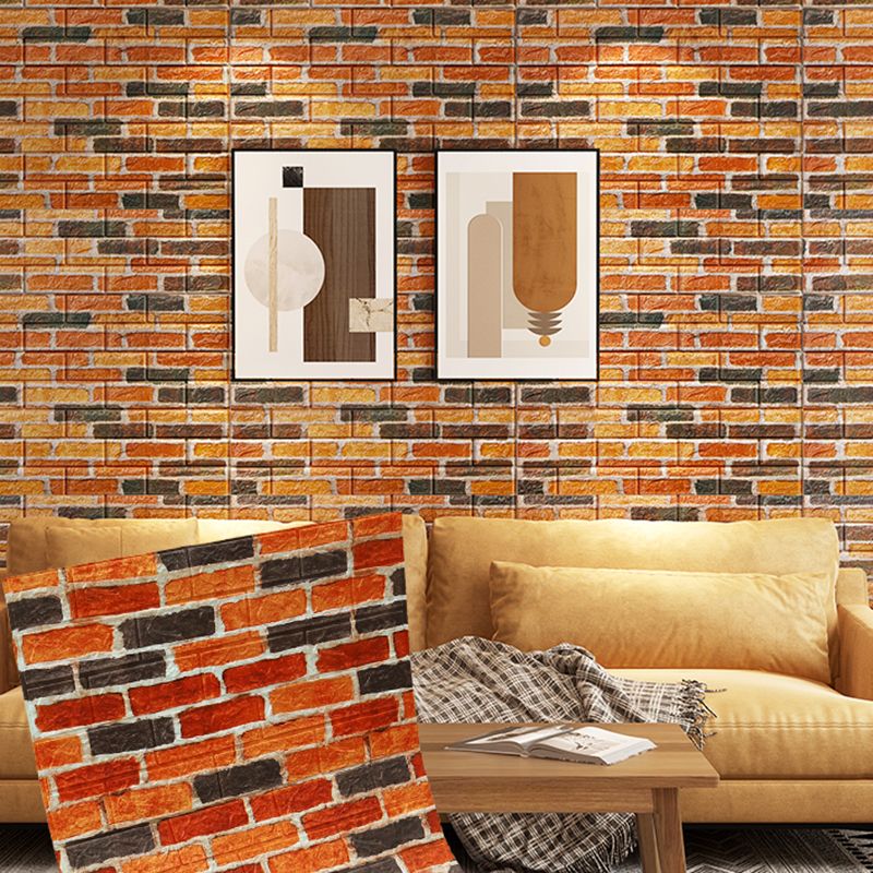 Industrial Wall Plank 3D Brick Wall Panels Waterproof Stick Wall Tile Set of 10