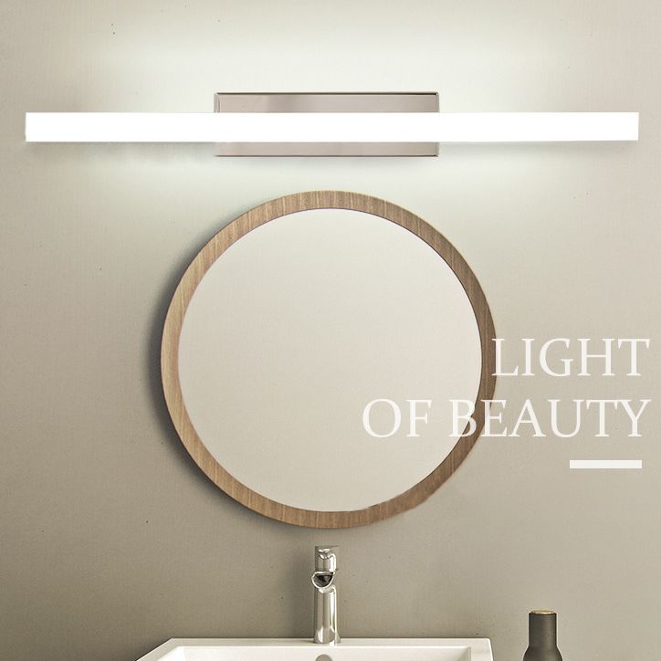 Adjustable Light Modern Minimalism Bathroom Vanity Light Linear LED Acrylic Vanity Lights in Chrome