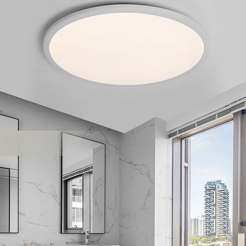 Lámpara de techo LED de forma redonda, acrílico moderno, 1 luz, montaje empotrado para sala de estar y baño