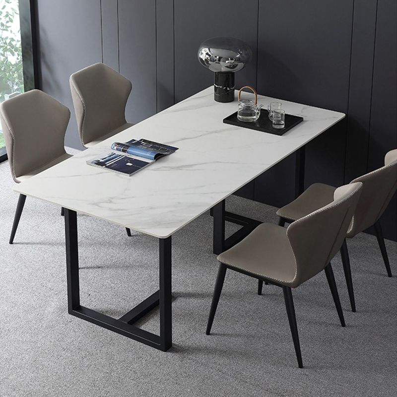 Sillas de comedor con respaldo de estilo industrial, sillas auxiliares de comedor de cuero para cocina (juego de 2)