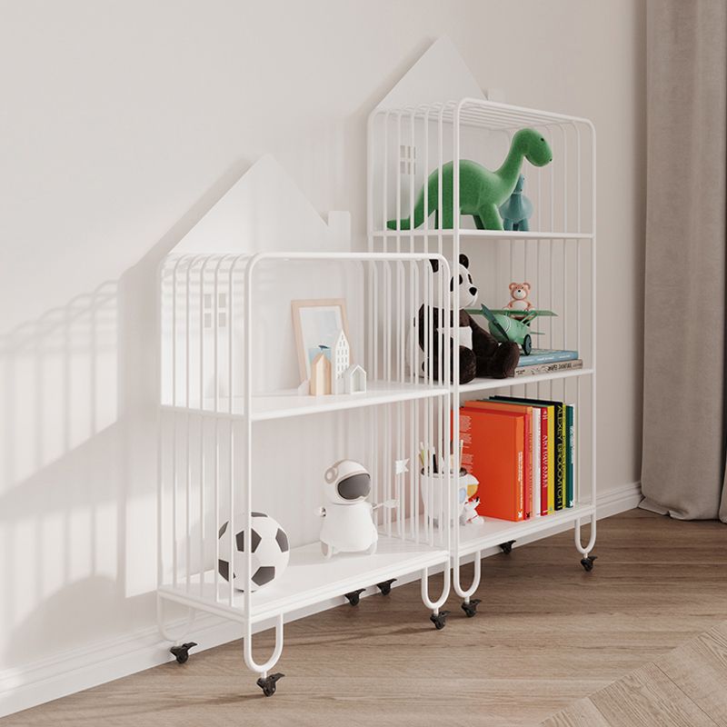 11" Wide Contemporary Bookshelf Open Back Shelves Included Iron Bookcase