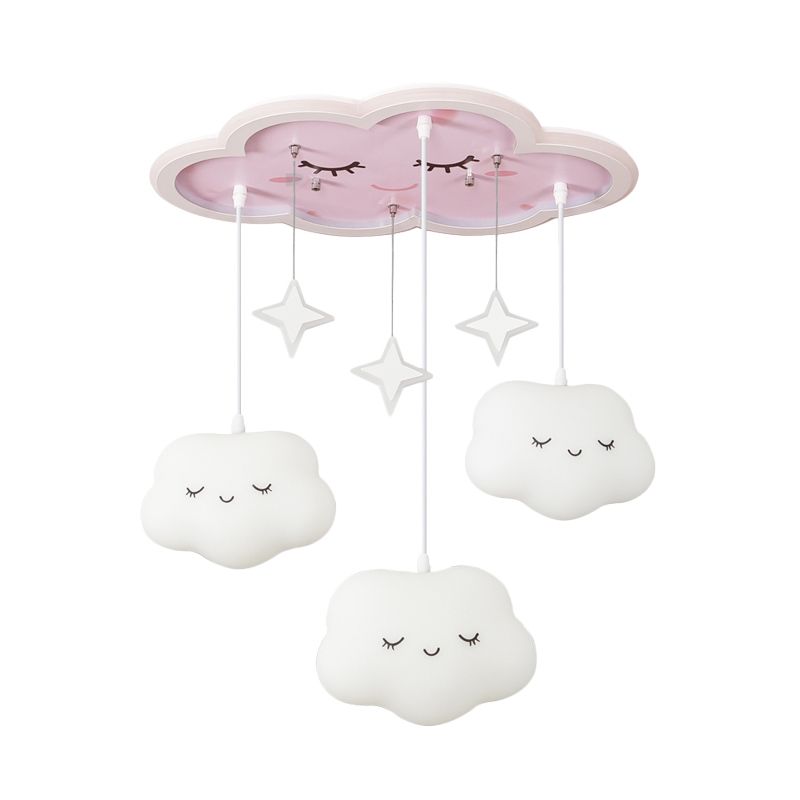 Kinder süße Traum Wolke Decke Licht Acryl Kinder Schlafzimmer LED Flush montiert Licht mit Drapieren in Weiß