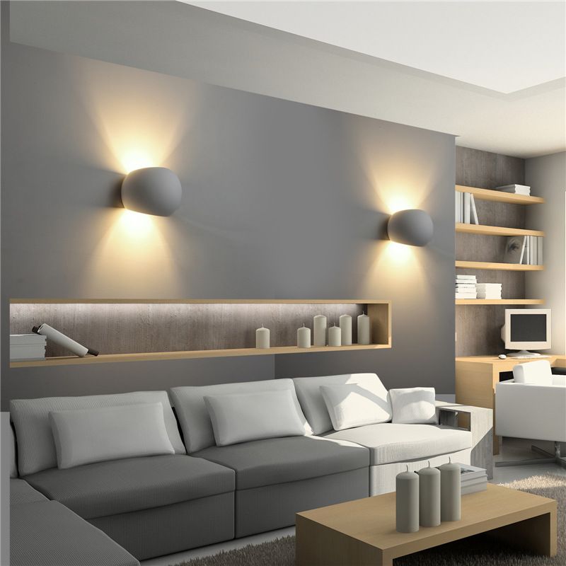 Stone Geometric Sconce Lights Modern Style 2 Lights Wall Lighting Fixtures