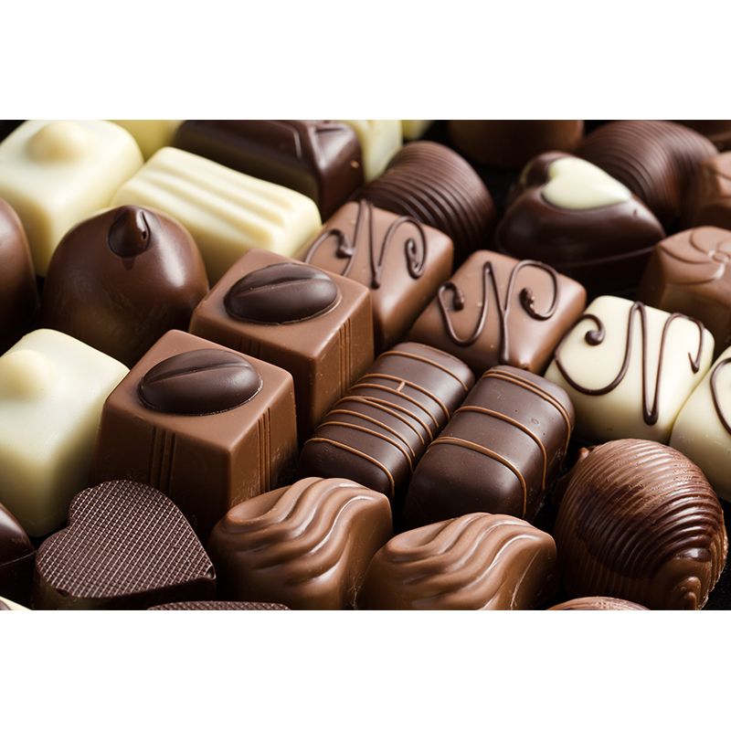 Chocolate Mural Wallpaper Soft Color Contemporary Wall Covering for Dessert Shop