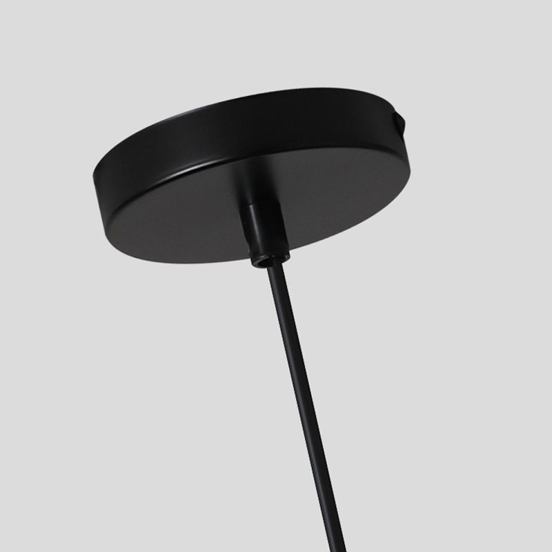 1-Light Drop Lamp Vintage Brass Glass Shaded Restaurant Suspension Pendant Light