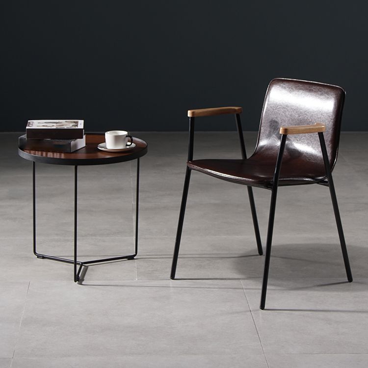 Chaises de salle à manger de style industriel, chaises d'appoint avec bras de cuisine et pieds en métal