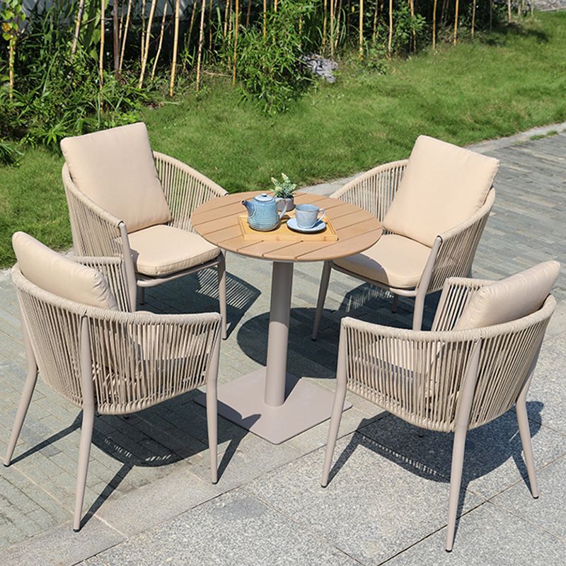 Modern Outdoor Patio Table UV Resistant Dining Table with Metal Frame