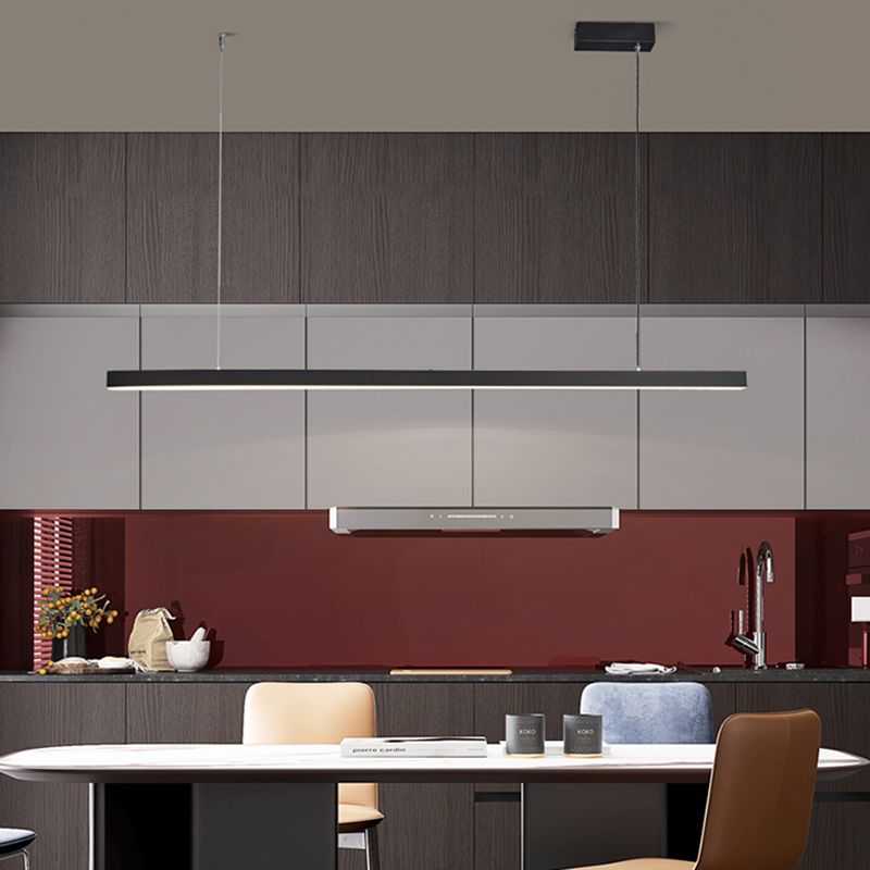 Metal Stick Suspended Lighting Fixture Simplicity LED Hanging Light for Dining Room