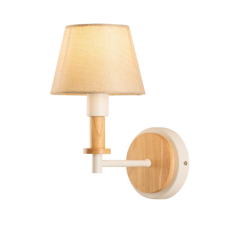 Cone Wood Wall Light Nordic Modern 1-light Wall Sconce for Children's Room