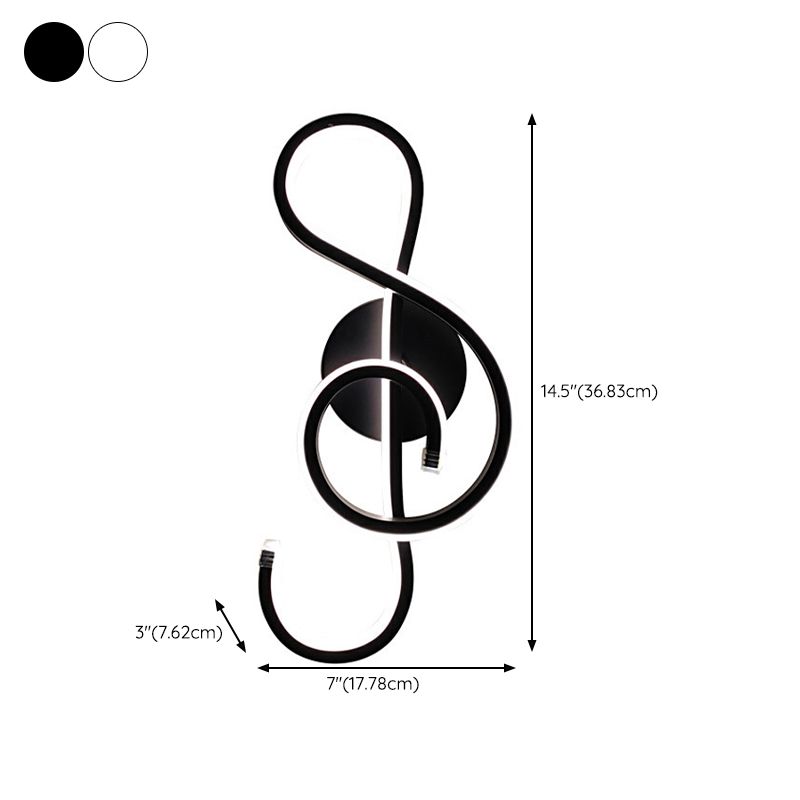 Geometric Wall Light Fixture Modern Metal 1 Light in Black/White