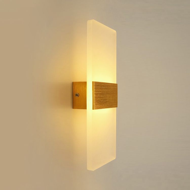 Splique de pared ovalado/rectangular/convexo moderno 8 "/10.5" de ancho de pared acrílica de ancho de ancho en luz cálida/blanca/natural