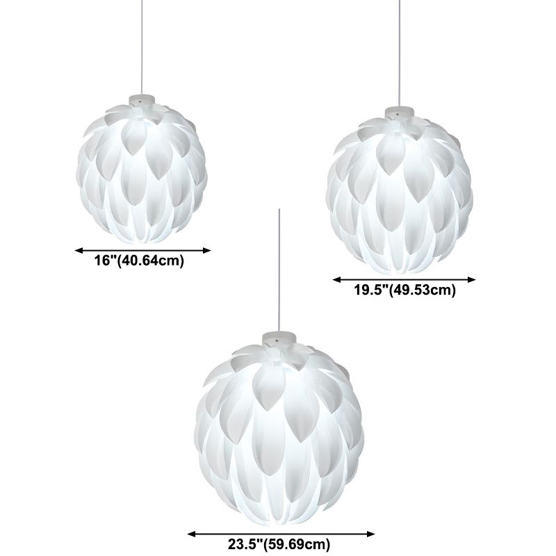 Lámpara de suspensión de techo colgante de marco blanco para el dormitorio