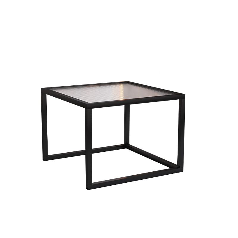 Minimalist Glass Top Coffee Table Round Open Shelf Cocktail Table