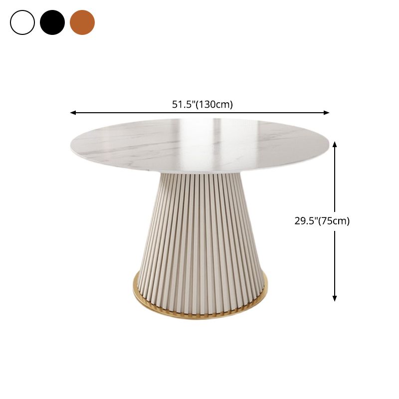 Mesa de comedor redonda de piedra sinterizada, mesa de comedor tradicional de lujo para el hogar