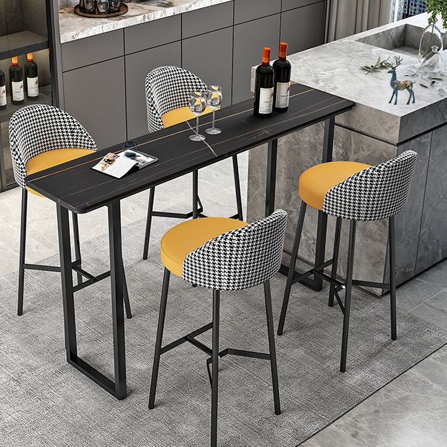 Industrial Style Stone Top Cocktail Bar Table 42-inch Height Table for Kitchen