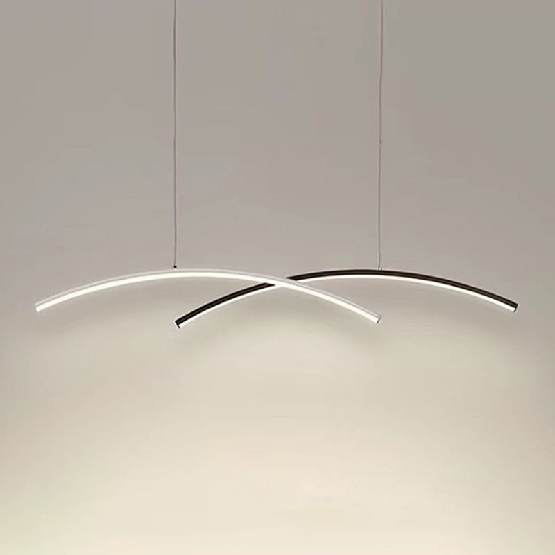 Accesorio de iluminación colgante de sala de estar sombreada LED Simplicidad colgante en blanco negro