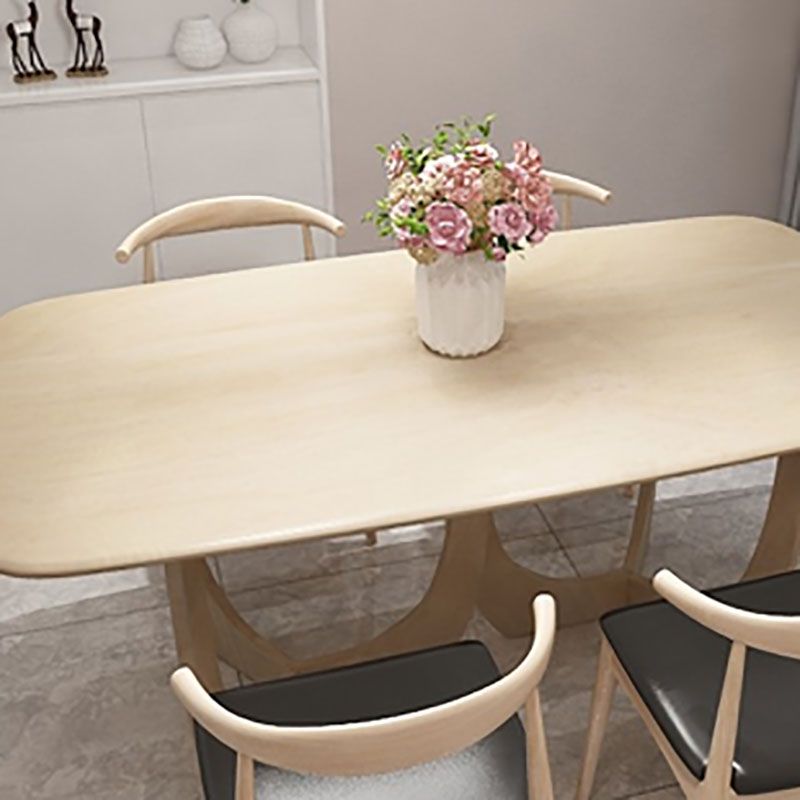 Contemporary Dining Table Oval Solid Wood Dinner Table Home Kitchen Dinner