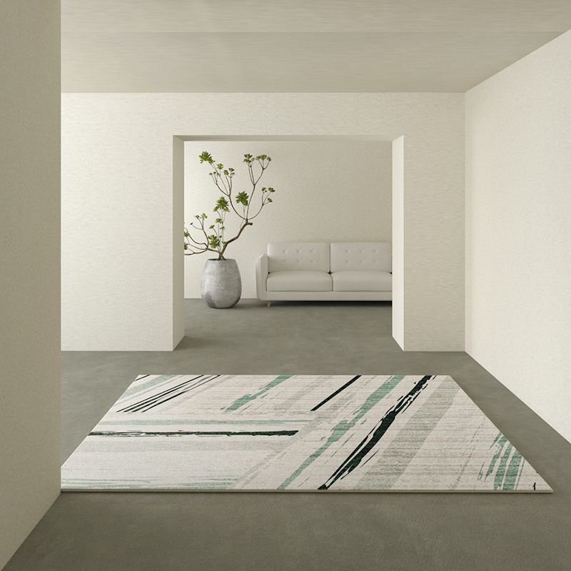 Freizeit Teppich Teppich Moderner Streifenmuster Teppich Polyester Waschbar Teppich mit Rutsch-Rücken