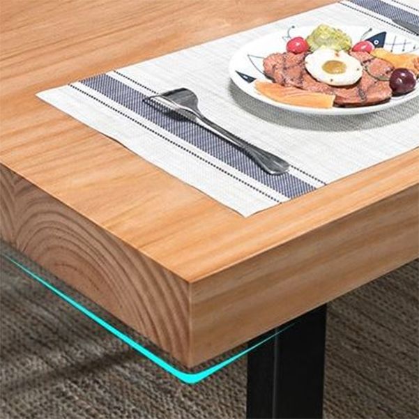 Industrial 1/2/5/7 Pieces Rectangle Dining Set Solid Wood Dining Table with Chairs