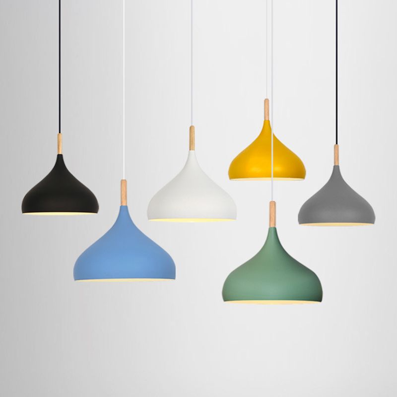 1 Light Metal Suspension Pendant Modern Wavy Dining Room Hanging Light Fixtures