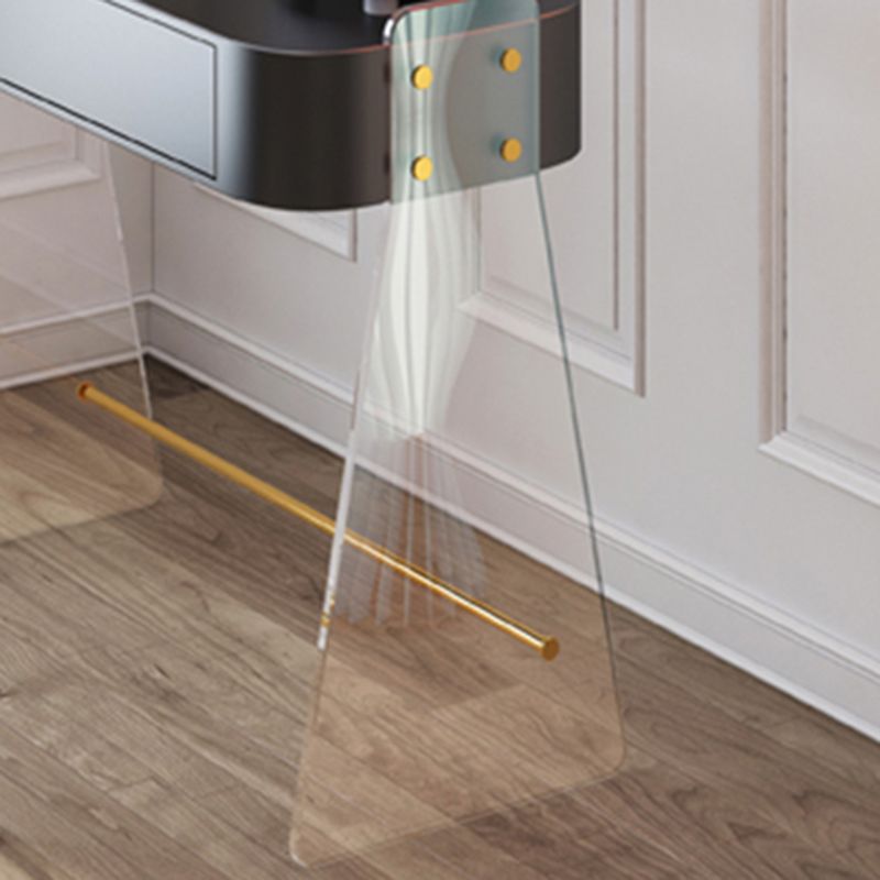 Contemporary Vanity 1 Storage Drawer Dressing Table with Acrylic Legs